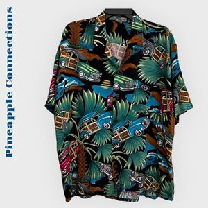 Pineapple Connections by Hey Man Woody Print Hawaiian Shirt size L